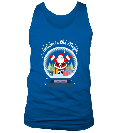 Believe In The Magic Merry Christmas Santa Snow Gl Men's Tank Top