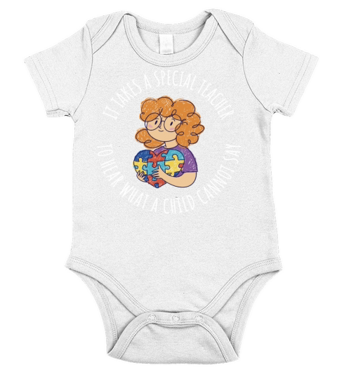 Special Teacher Funny World Autism Day Gift Short Sleeve Baby One-Piece