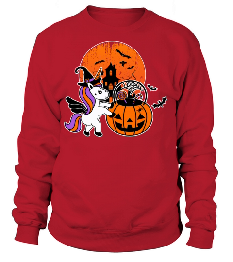 Cute Halloween Shirt Girls Kids Witchy Unicorn Women's Sweatshirt