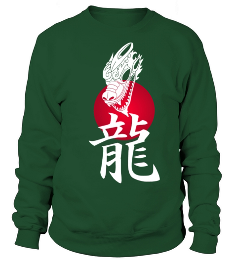 Japanese white dragon and red sun Women's Sweatshirt