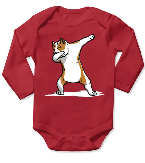 Funny Pit Bull Dabbing Dog Dab Dance Long Sleeve Baby One-Piece