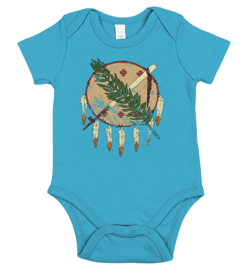Vintage Oklahoma Flag Short Sleeve Baby One-Piece