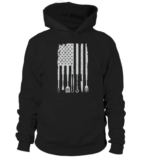 Vintage BBQ Smoker Grilling Barbecue Pitmaster American Flag Premium Hoodie Unisex