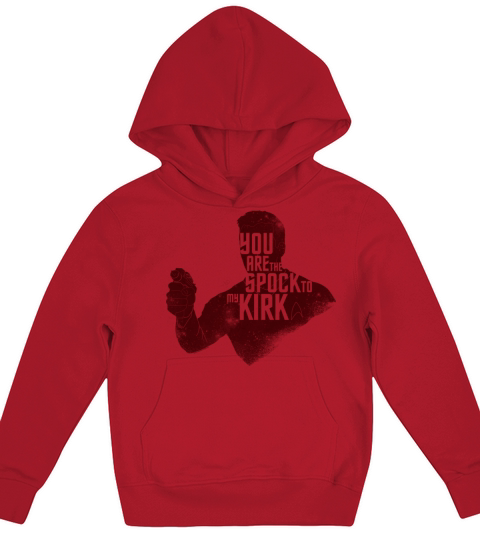Star Trek Spock To My Kirk Valentine s Red Graphic Kids Hoodie