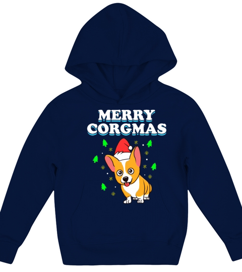 Funny Christmas Corgi Dog Pun Xmas Apparel Kids Hoodie