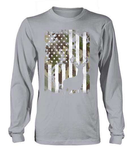 Camo American Flag Deer Hunter Hunting Women's Long Sleeve