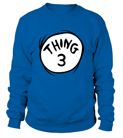 Dr Seuss Thing 3 Emblem RED Sweatshirt Unisex