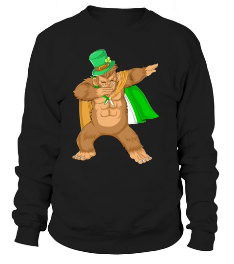 dabbing bigfoot st patricks day Men's Sweatshirt