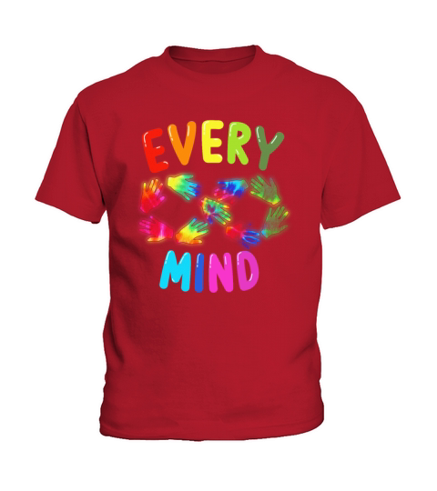 Colorful Rainbow Neurodiversity Every Mind Infinit Kids T-Shirt