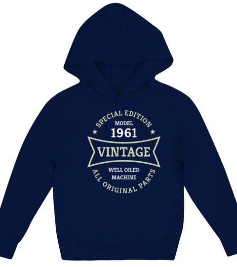 Born 1961 Vintage 60 Year Old 60th Birthday Gifts Kids Hoodie
