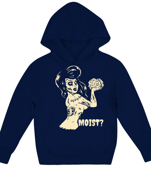 Horror Art Goth Girl Brain Eater Moist Psychobilly Kids Hoodie