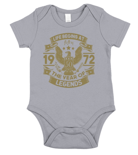 Life begins with 50 years born in 1972 birthday Short Sleeve Baby One-Piece