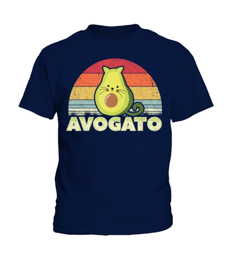 Avogato Retro Cat Avocado Cinco De Mayo T Shirt Kids T-Shirt