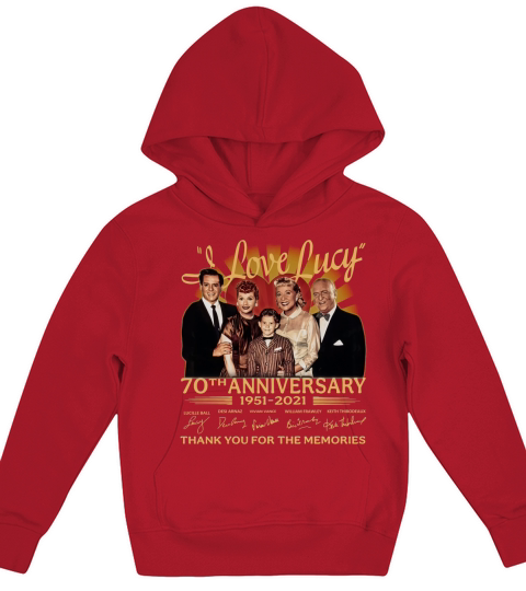 I love Lucy 70th Anniversary 1951 2021 signatures thank you for the memories Kids Hoodie