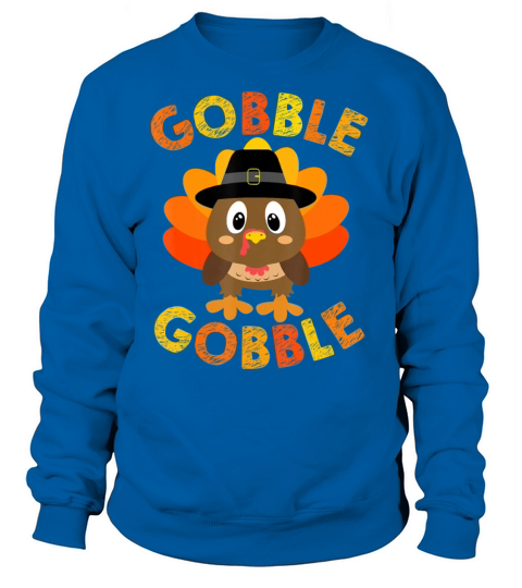 cute gobble gobble turkey pilgrim little boys Women's Sweatshirt