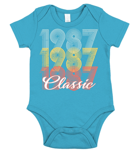 Classic Vintage 34th birthday Shirt Born In 1987 Short Sleeve Baby One-Piece
