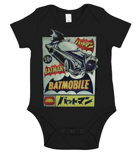 DC Comics Originals Batman Batmobile Japanese Short Sleeve Baby One-Piece