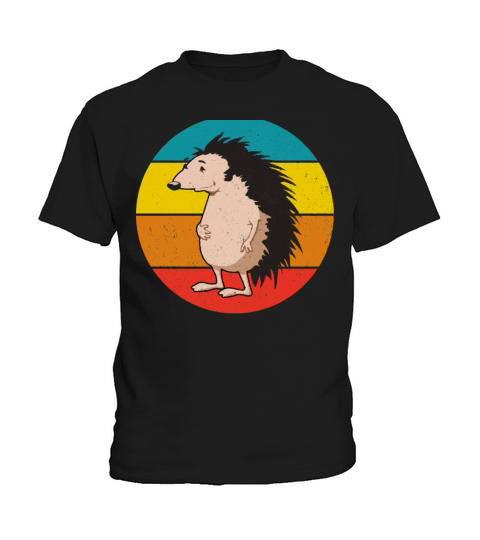 Vintage Retro Sunset Style Cute Hedgehog Funny Kids T-Shirt