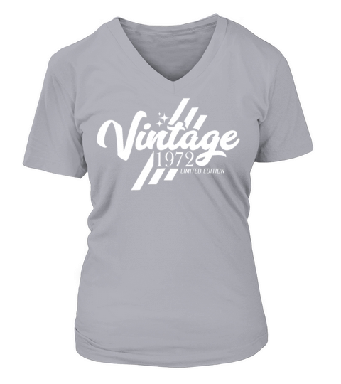 50th Birthday Vintage 1972 V-neck T-Shirt Woman