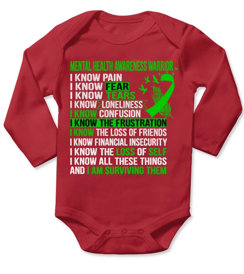 Mental Health Awareness Support Mental Health Awareness Warrior Long Sleeve Baby One-Piece