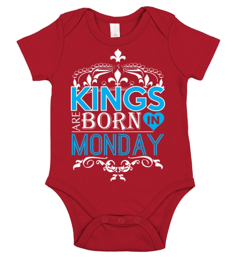 Kings Are Born In Monday Happy Fathers Day Short Sleeve Baby One-Piece