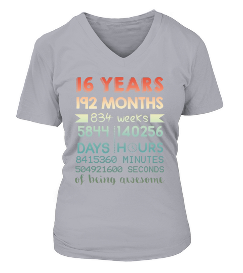 16th Birthday-16 Years Of Being Awesome Women's V-Neck T-shirt