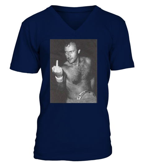 Phil Collins White V-Neck T-shirt