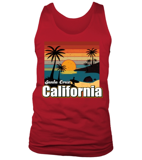 Vintage 70s 80s Style Santa Cruz Ca Surfing Men's Tank Top