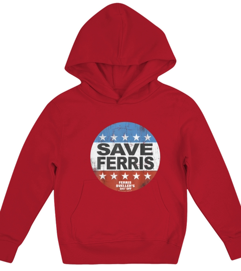 Ferris Bueller Save Ferris American Button Graphic Kids Hoodie