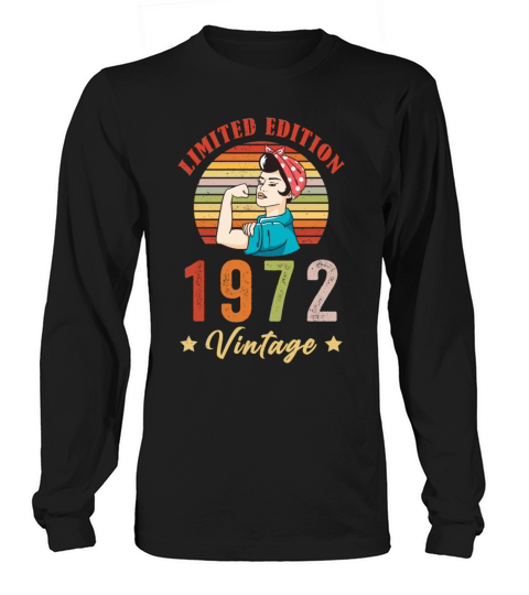 Retro Vintage 1972 50th Birthday Limited Edition Women's Long Sleeve
