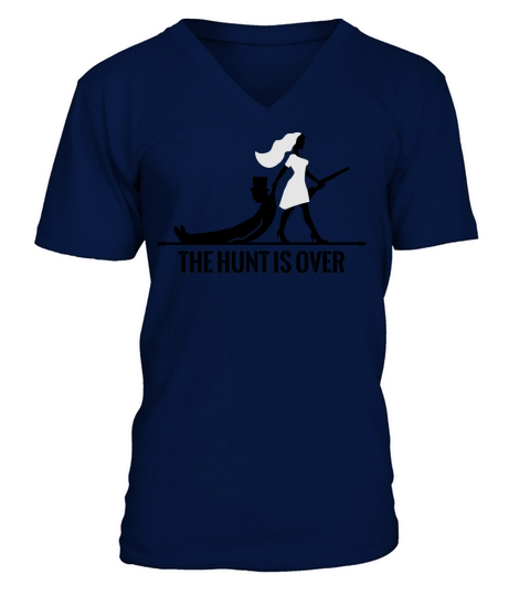 the hunt is over bachelorette bachelor party bride Men's V-Neck T-shirt