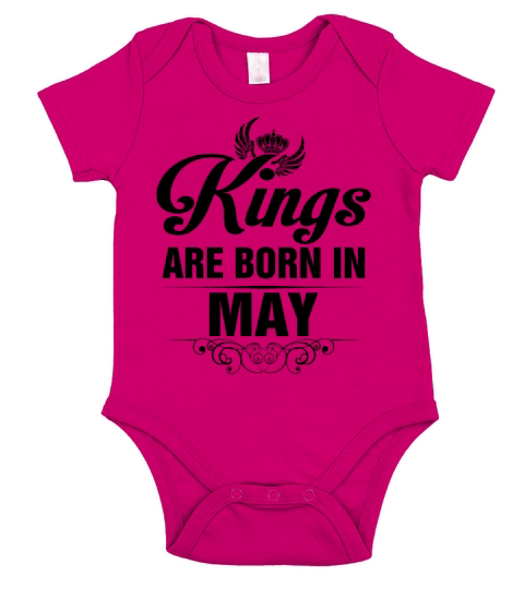 Kings Are Born In May Tshirt Short Sleeve Baby One-Piece