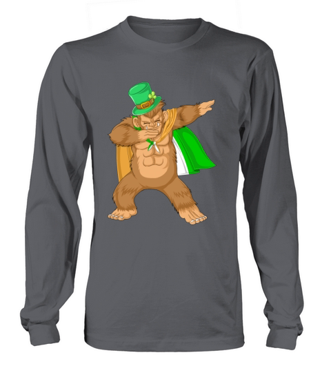 dabbing bigfoot st patricks day Men's Long Sleeve