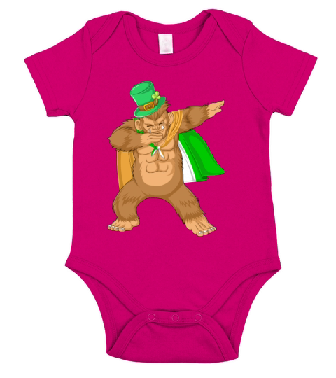 dabbing bigfoot st patricks day Short Sleeve Baby One-Piece