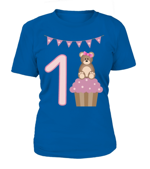 1st birthday teddy bear on a cupcake T-Shirt Woman