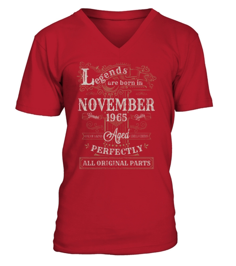 Legends are Born In November 1965 Birthday Men's V-Neck T-shirt