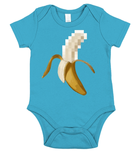 Dirty Censored Peeled Banana Short Sleeve Baby One-Piece