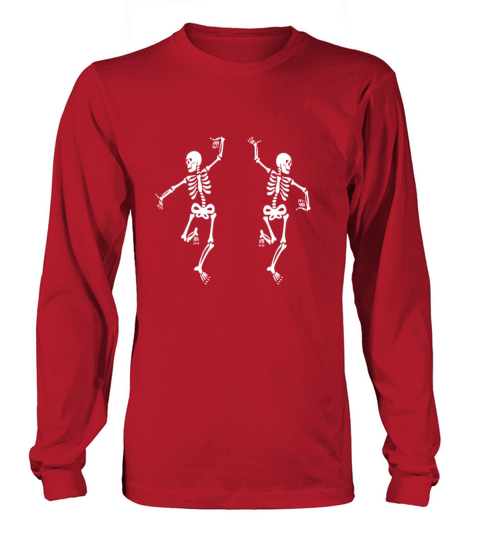 Funny Two Dancing Skeletons for Halloween Women's Long Sleeve
