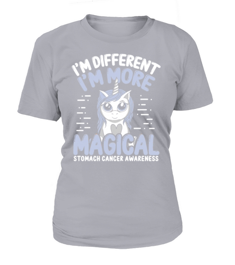 Stomach Cancer Awareness Unicorn Periwinkle Ribbon Women's T-Shirt