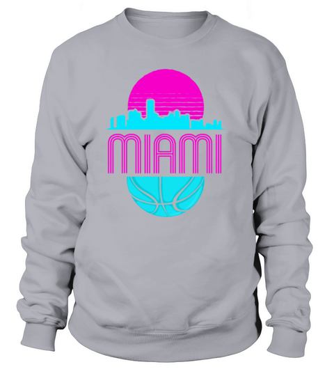 Vintage Miami Florida Cityscape Retro Basketball Women's Sweatshirt