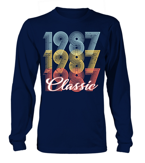 Classic Vintage 34th birthday Shirt Born In 1987 Women's Long Sleeve