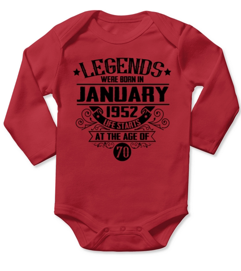 legends were born in January 1952 Long Sleeve Baby One-Piece