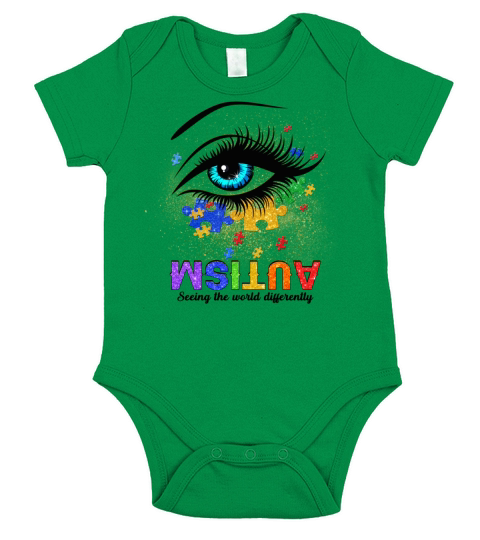Autism Awareness Shirt Autism Seeing The World Dif Short Sleeve Baby One-Piece