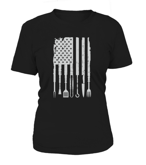 Vintage BBQ Smoker Grilling Barbecue Pitmaster American Flag Premium Women's T-Shirt
