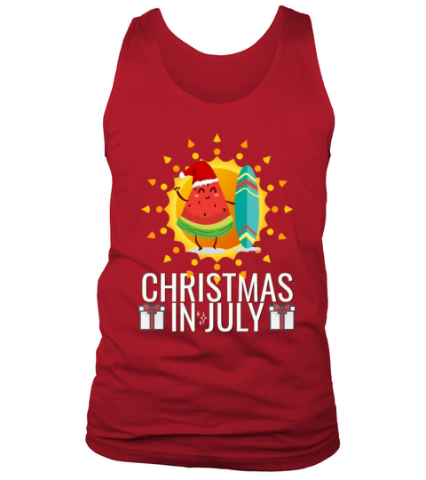 Watermelon Christmas Tree Christmas In July shirt Men's Tank Top