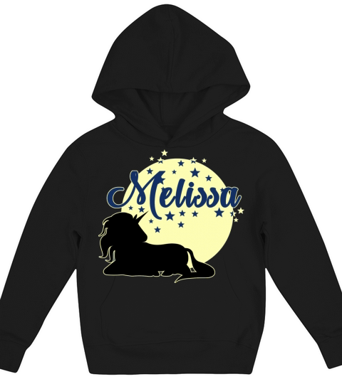 Melissa cute first name unicorn Kids Hoodie