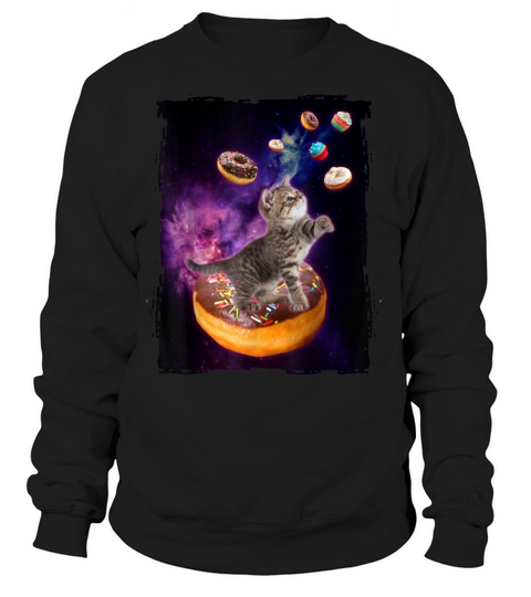 Abyssinian Cat Design Space Donuts Kitty in Spac Women's Sweatshirt