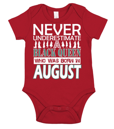 Never Underestimate Black Queen Was Born In August Short Sleeve Baby One-Piece