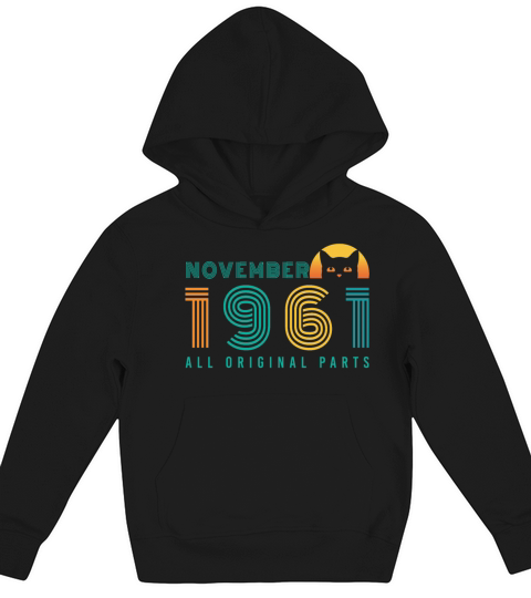 1961 November Vintage Cat Kids Hoodie
