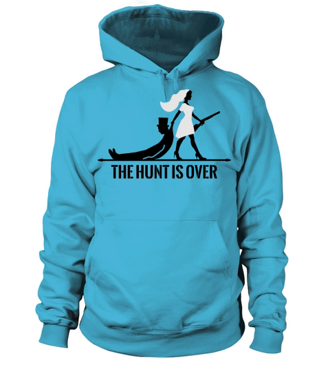 the hunt is over bachelorette bachelor party bride Men's Hoodie